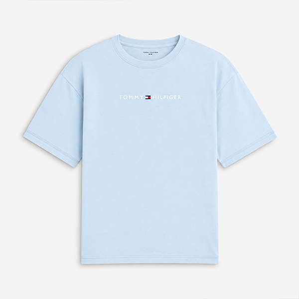 Tommy Hilfiger SS LOGO TEE Mens T-Shirt Breezy Blue