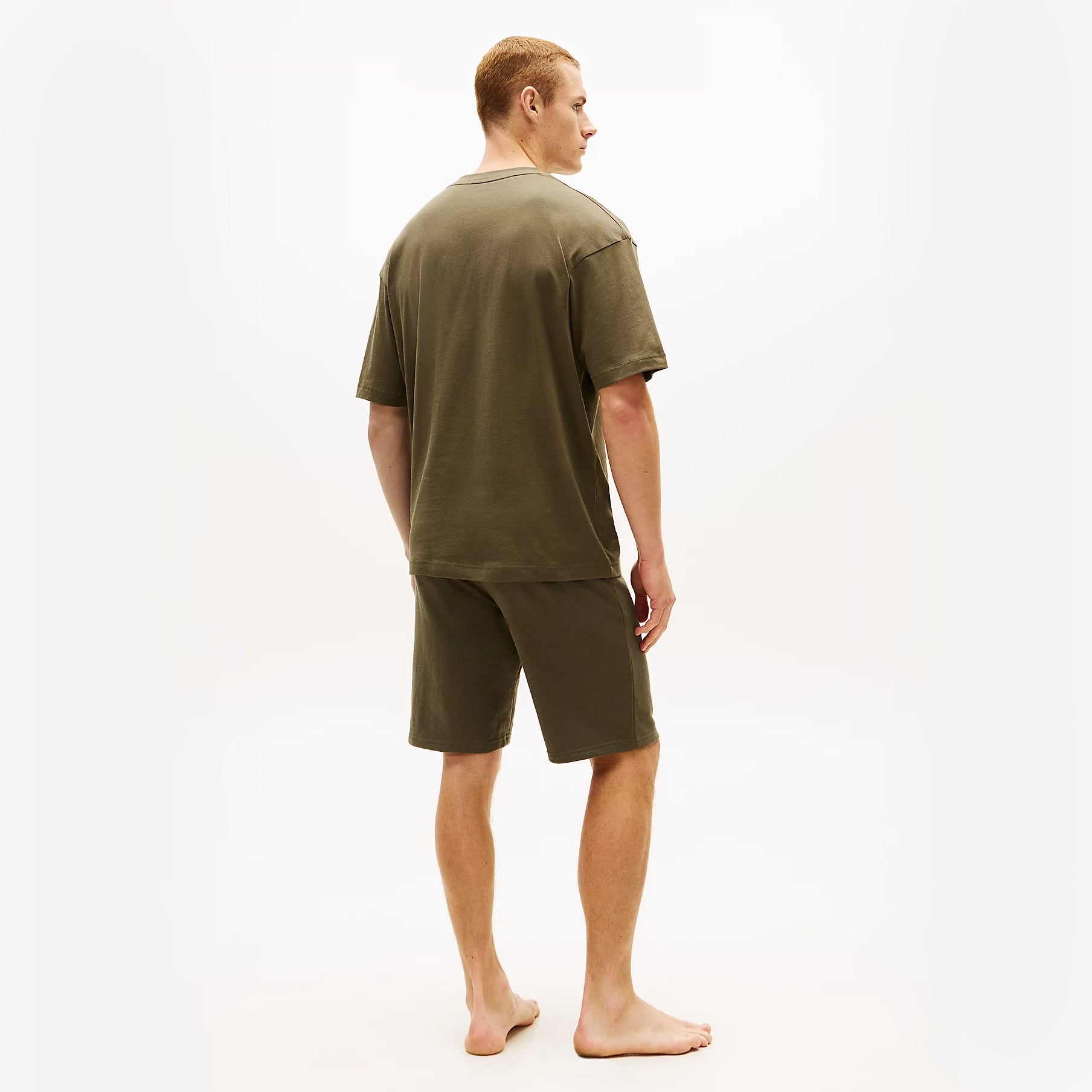 Tommy Hilfiger SS LOGO TEE Mens Loungewear Army Green