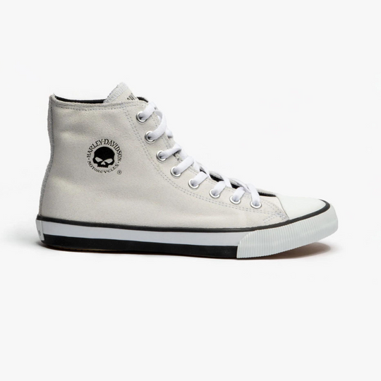 Harley Davidson BAXTER Mens Canvas Trainers White