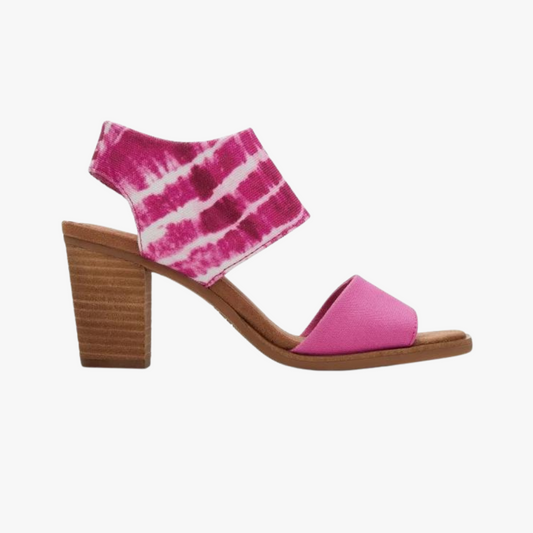 MAJORCA CUTOUT Ladies Heeled Canvas Sandals Pink