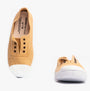 Victoria 1915 INGLESA DREC Womens Canvas Pumps Trigo top view in yellow canvas with slip-on design and white rubber sole.