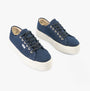 Victoria BARCELONA Womens Platform Canvas Trainers Blue top view showing lace-up design and platform sole.