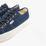 Victoria BARCELONA Womens Platform Canvas Trainers Blue side view showing canvas upper and lace-up design.