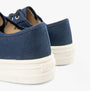Victoria BARCELONA Womens Platform Canvas Trainers Blue back view showing canvas upper and rubber sole.