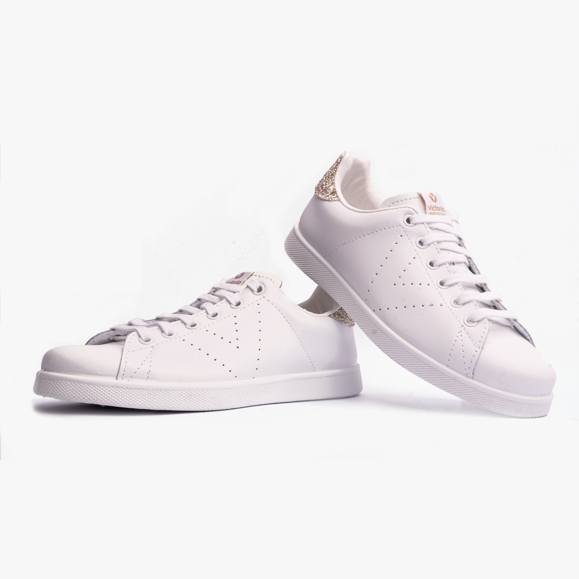 TENIS LEATHER & GLITTER Womens Trainers Cava