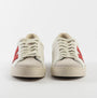 Victoria BERLIN Womens Trainers Carmin front view showcasing beige leather and red detailing.