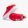 Victoria BERLIN SPLIT LEATHER & NYLON Womens Trainers Rojo side view and top view showcasing red color and lace-up design.