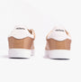 Victoria BERLIN SPLIT LEATHER & NYLON Womens Trainers Taupe back view showing logo and low-top design.