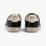 Victoria BERLIN FAUX LEATHER PUMPED CYCLIST Womens Trainers Negro back view showing black faux leather upper and logo detail.