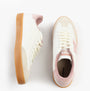 Victoria BERLIN Womens Trainers Rosa top view showing design in cream and pink with lace-up closure.