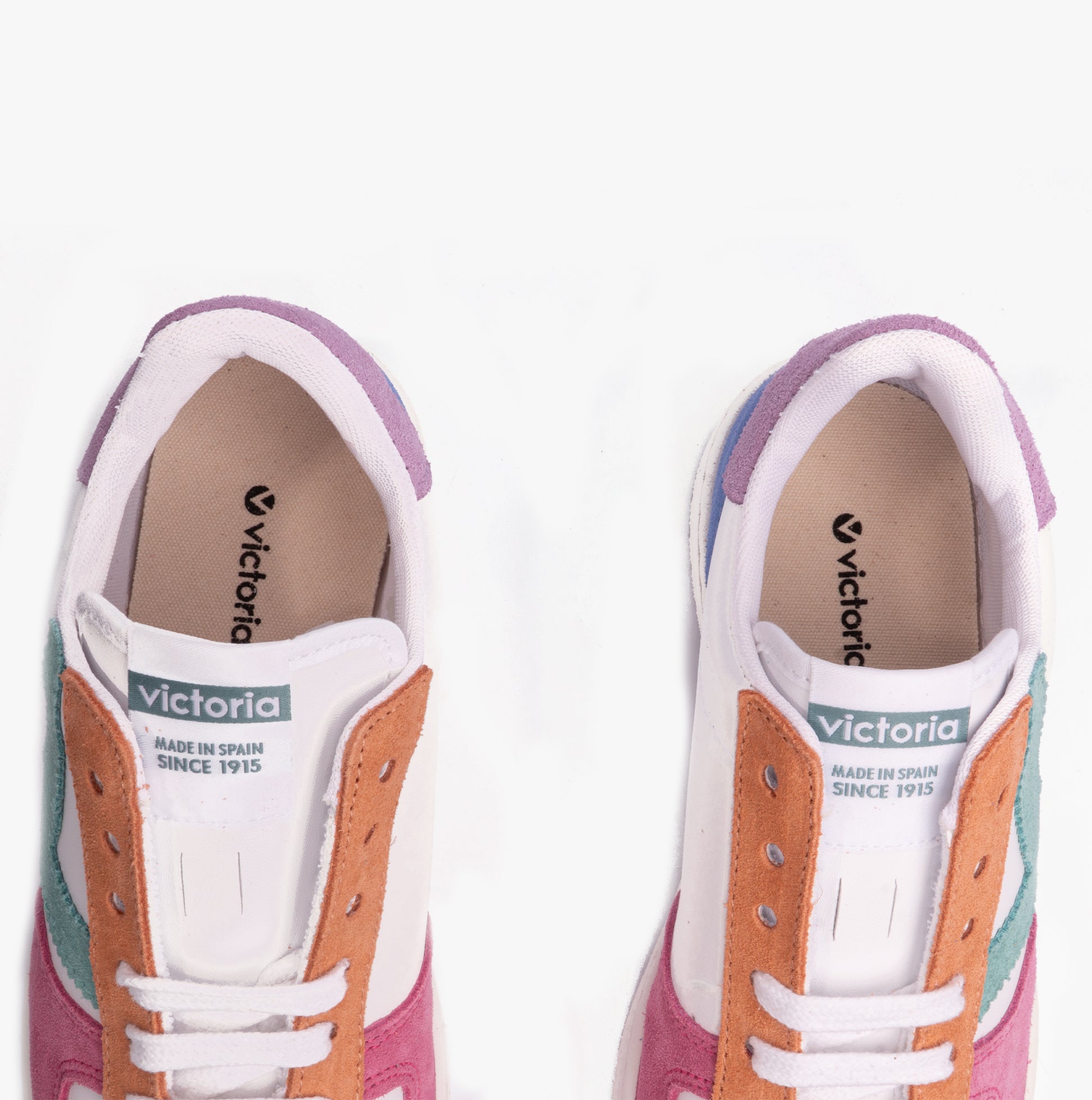 Victoria MADRID MULTICOLOUR Womens Trainers Rosa top view showcasing vibrant colors and lace-up design.