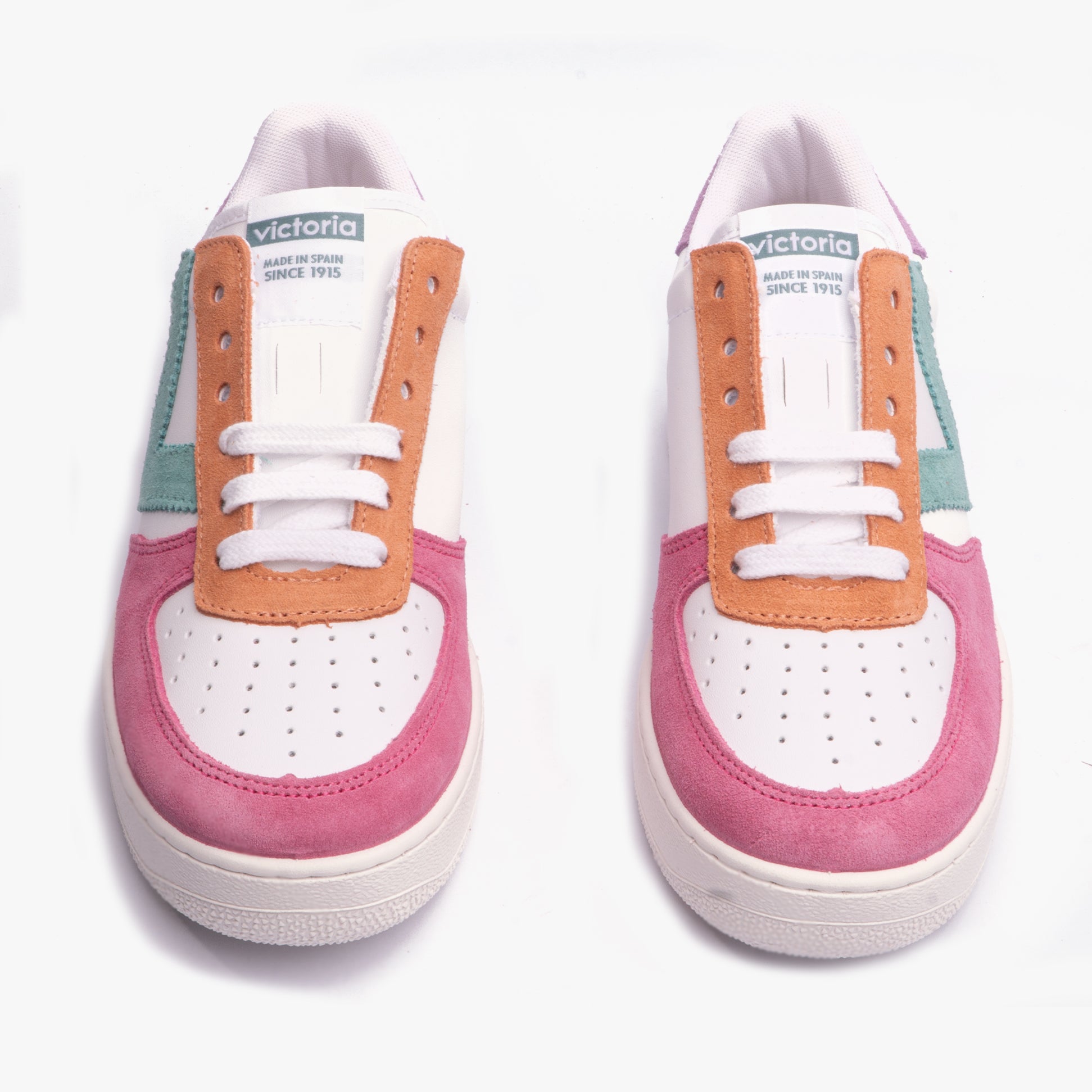 Victoria MADRID MULTICOLOUR Womens Trainers Rosa front view showcasing multicolour leather and synthetic upper.