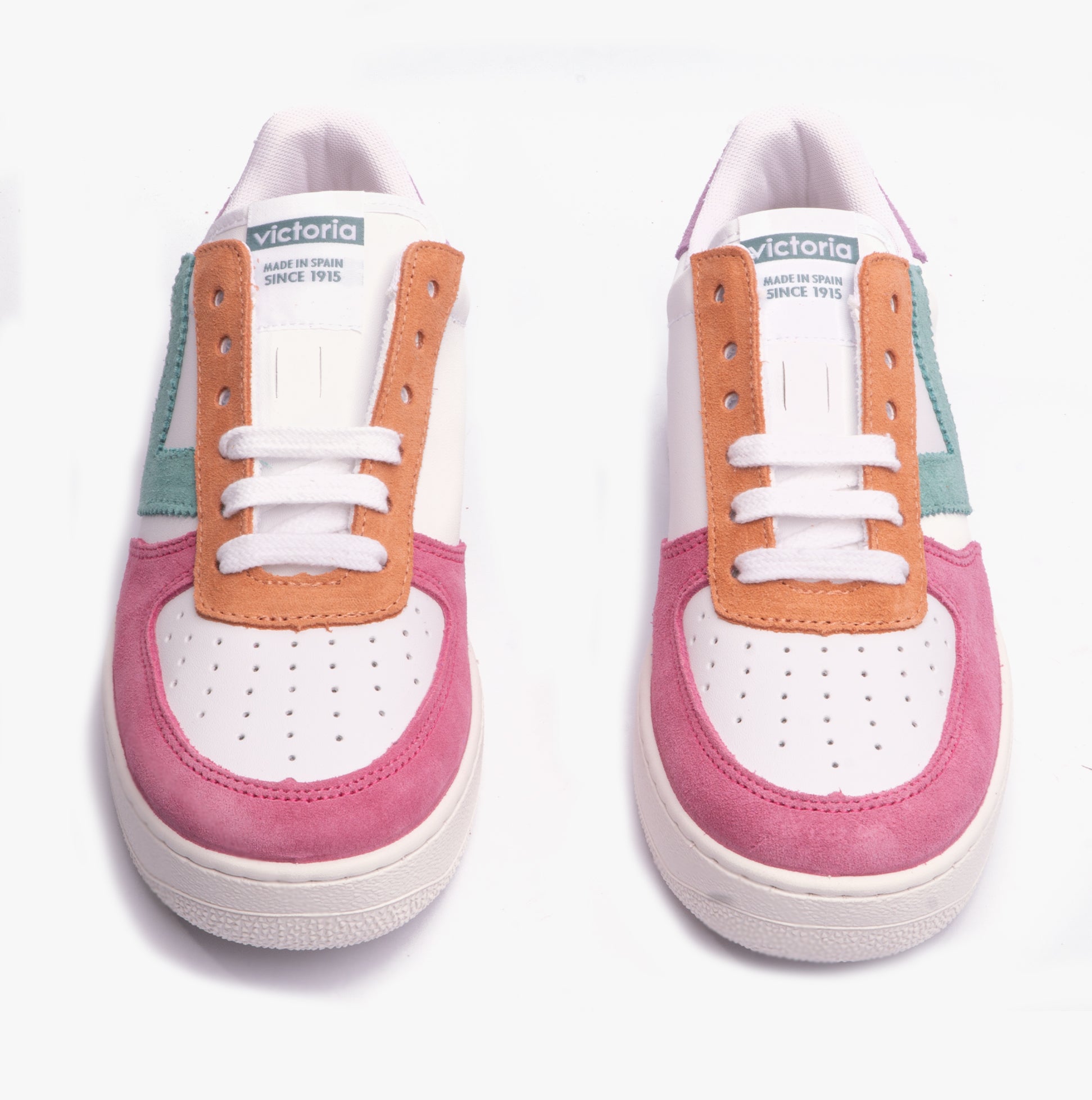 Victoria MADRID MULTICOLOUR Womens Trainers Rosa front view showcasing multicolour leather and synthetic upper.