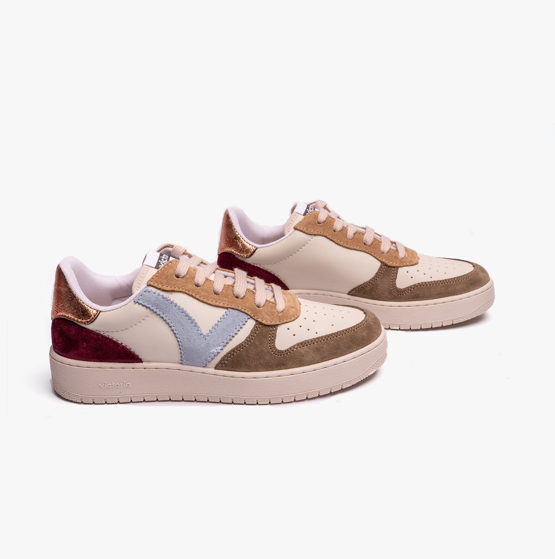 Victoria MADRID MULTICOLOURED SPLIT LEATHER Womens Trainers Khaki