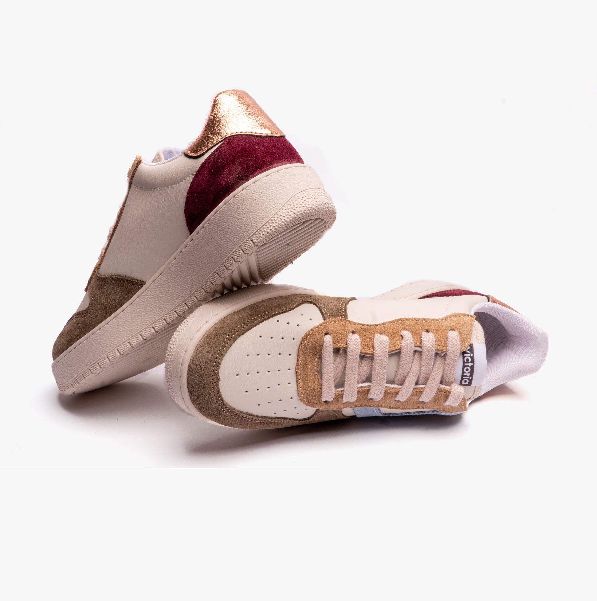 Victoria MADRID MULTICOLOURED SPLIT LEATHER Womens Trainers Khaki