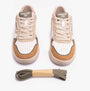 Victoria C80 - CASUAL PATCH COLORS Womens Trainers Taupe front view with laces and additional laces