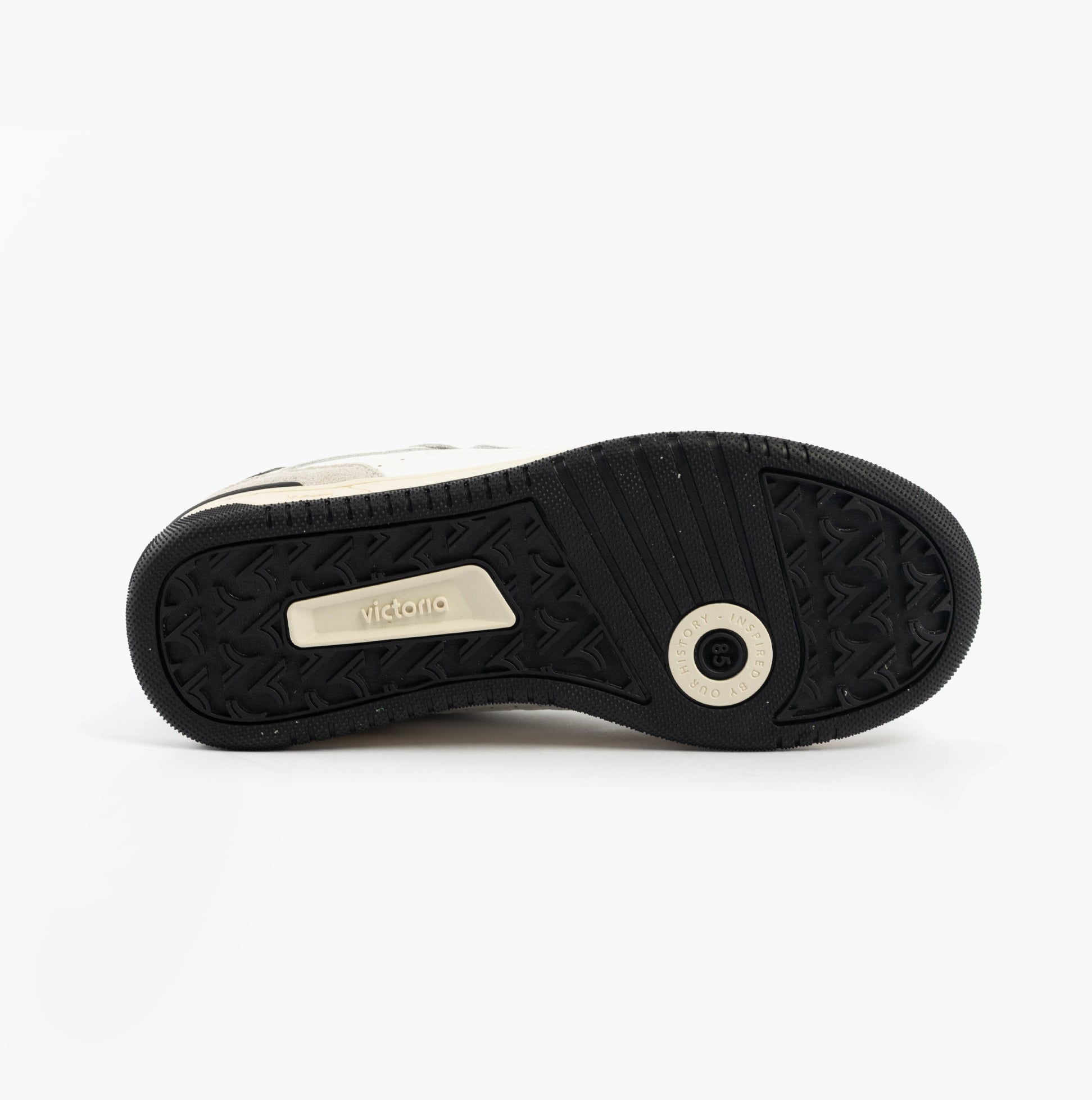 Victoria C80 Womens Trainers Negro sole view showcasing rubber material and grip design.