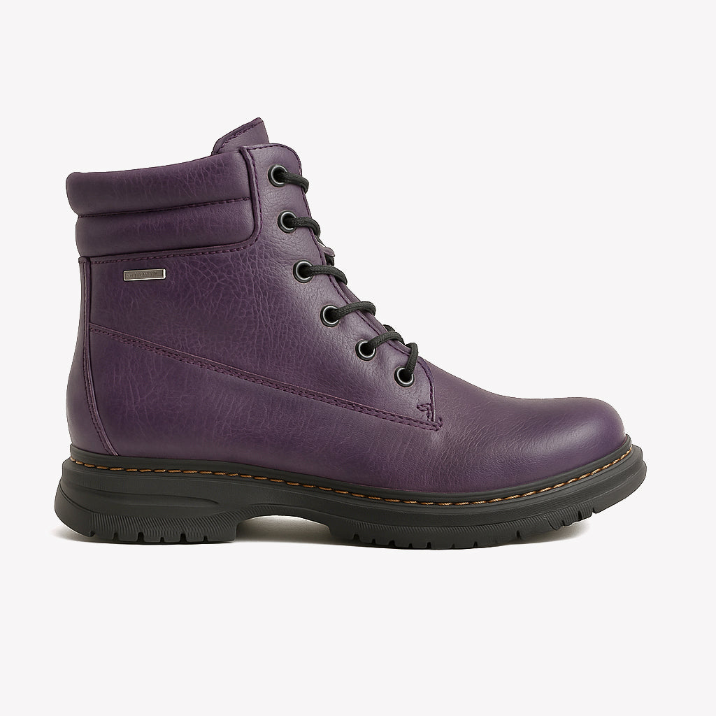 Westland PEYTON 01 Womens Boots Purple side view showcasing faux leather upper and rubber sole.