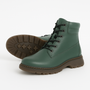 Westland PEYTON 01 Womens Boots Green side view showcasing faux leather, lace-up design, and rubber sole.