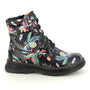 Westland PEYTON 01 Womens Boots Print side view with floral pattern, lace-up closure, ankle height, vegan and waterproof.