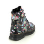 Westland PEYTON 01 Womens Boots Print rear view with colorful floral design, faux leather, lace-up ankle boots.