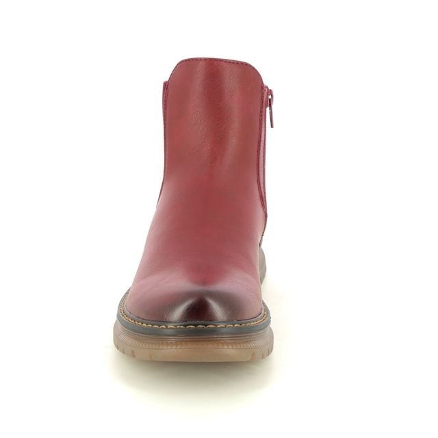 Westland PEYTON 02 Womens Boots Red front view, featuring faux leather upper, round toe, and zip closure.