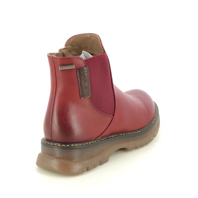 Westland PEYTON 02 Womens Boots Red back view showing faux leather upper and elasticated side panel.