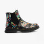 Westland PEYTON 02 Womens Boots Black Print side view featuring vibrant floral design and elasticated side panel