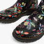 Westland PEYTON 02 Womens Boots Black Print close-up view showing vibrant floral design on faux leather material.