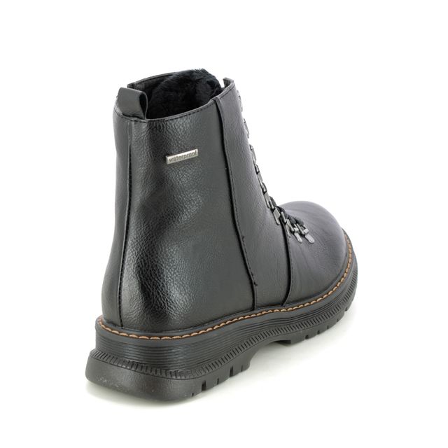 Westland PEYTON 03 Womens Boots Black side view showing lace-up design and faux leather upper.