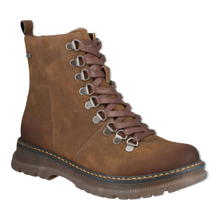 Westland PEYTON 03 Womens Boots Brown side view featuring lace-up design and faux leather upper.