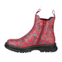 Westland PEYTON 05 Womens Boots Red Print side view showcasing floral design and zipper detail.