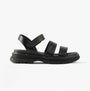 Westland PEYTON 08 Womens Sandals Black side view showcasing faux leather straps and comfortable sole.