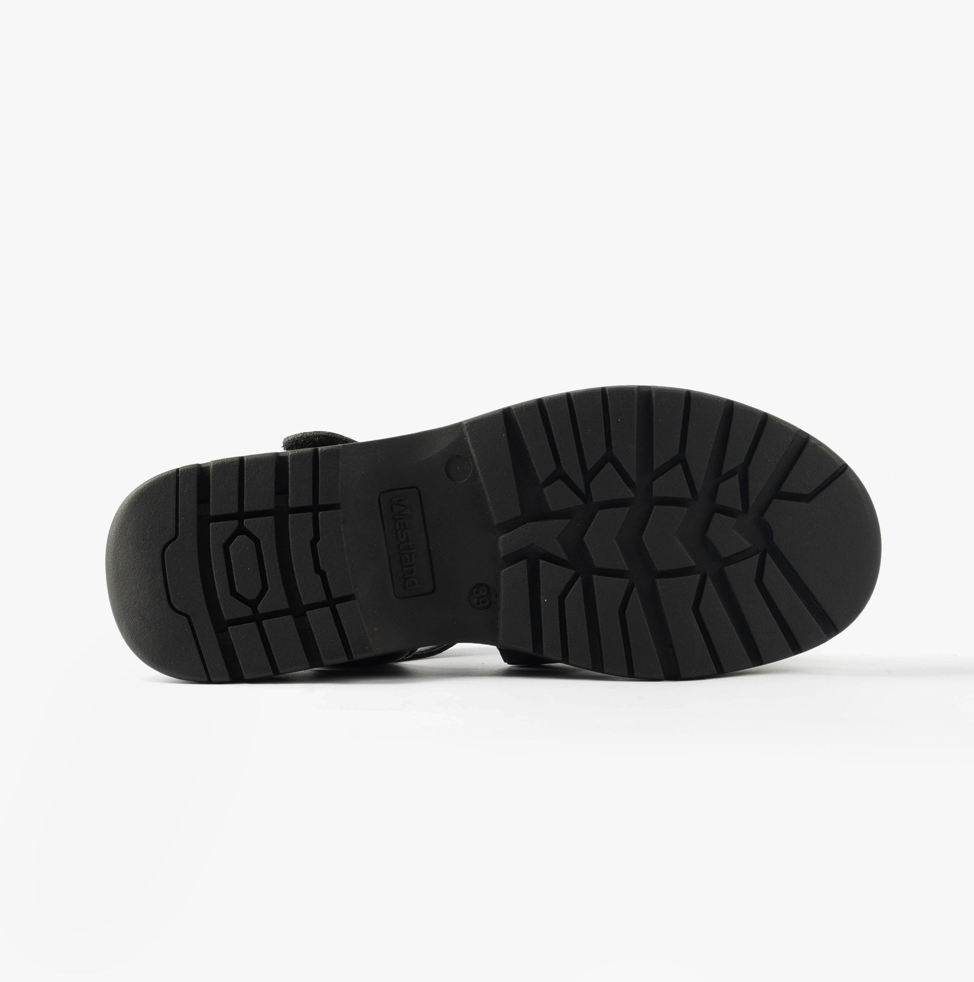 Westland PEYTON 08 Womens Sandals Black bottom view showcasing the synthetic sole design.