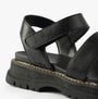 Westland PEYTON 08 Womens Sandals Black side view showcasing faux leather upper and synthetic sole.