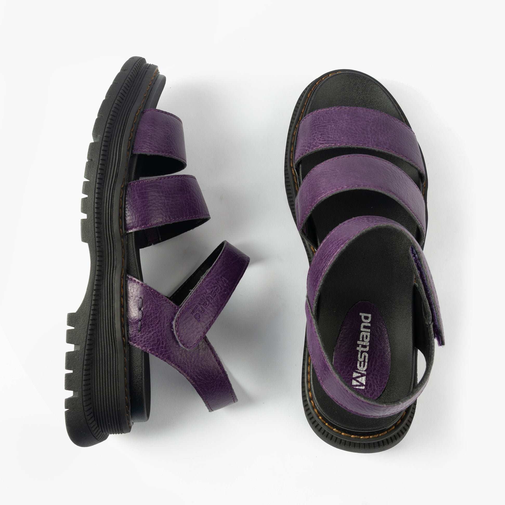 Westland PEYTON 08 Womens Sandals Purple top view showcasing faux leather and synthetic materials.