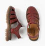 Westland PEYTON 09 Womens Sandals Red top view showcasing faux leather upper and buckle closure.