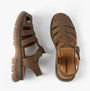 Westland PEYTON 09 Womens Sandals Brown top view with buckle closure and round toe shape