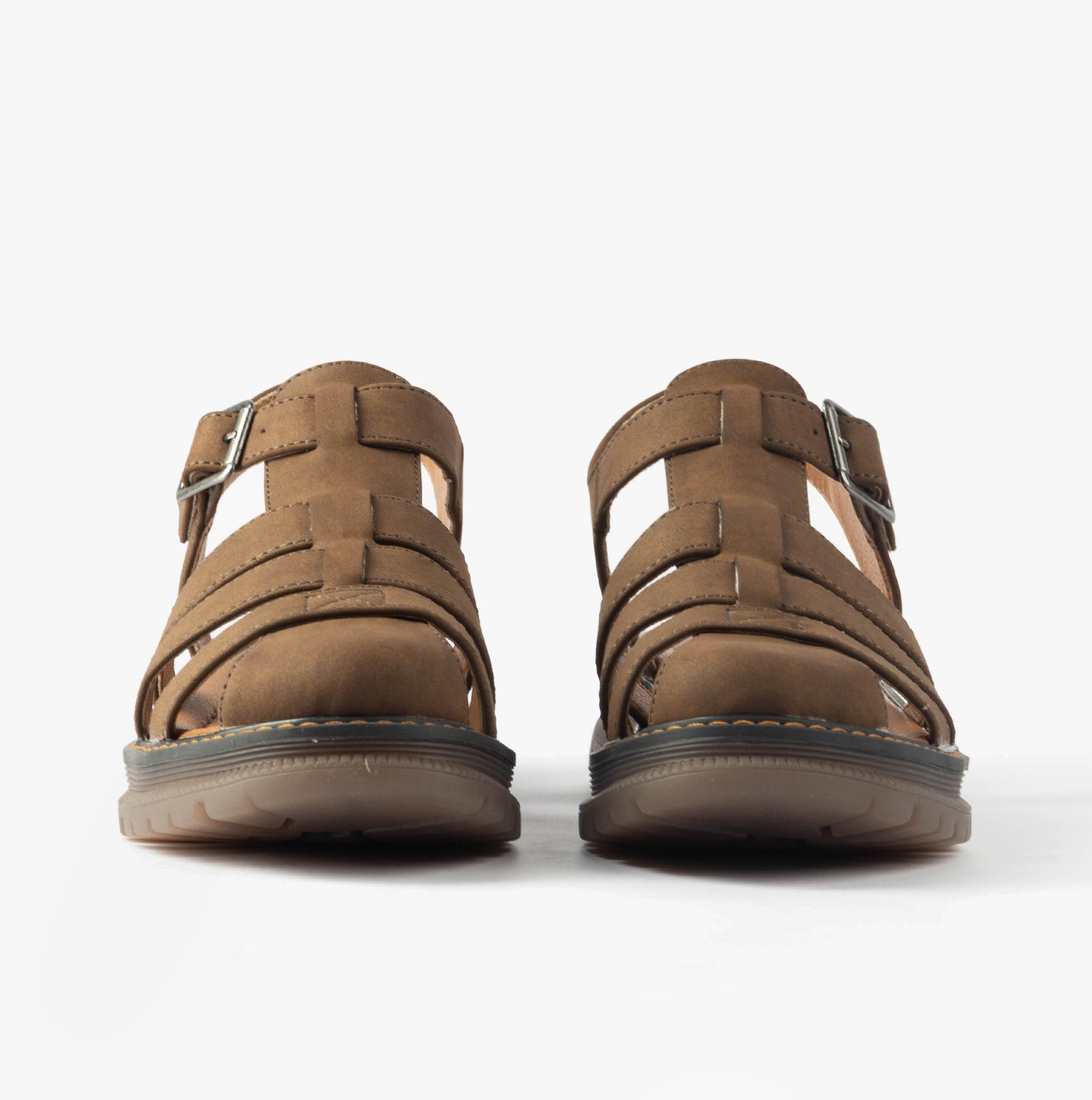 Westland PEYTON 09 Womens Sandals Brown front view with buckle closure and synthetic sole.