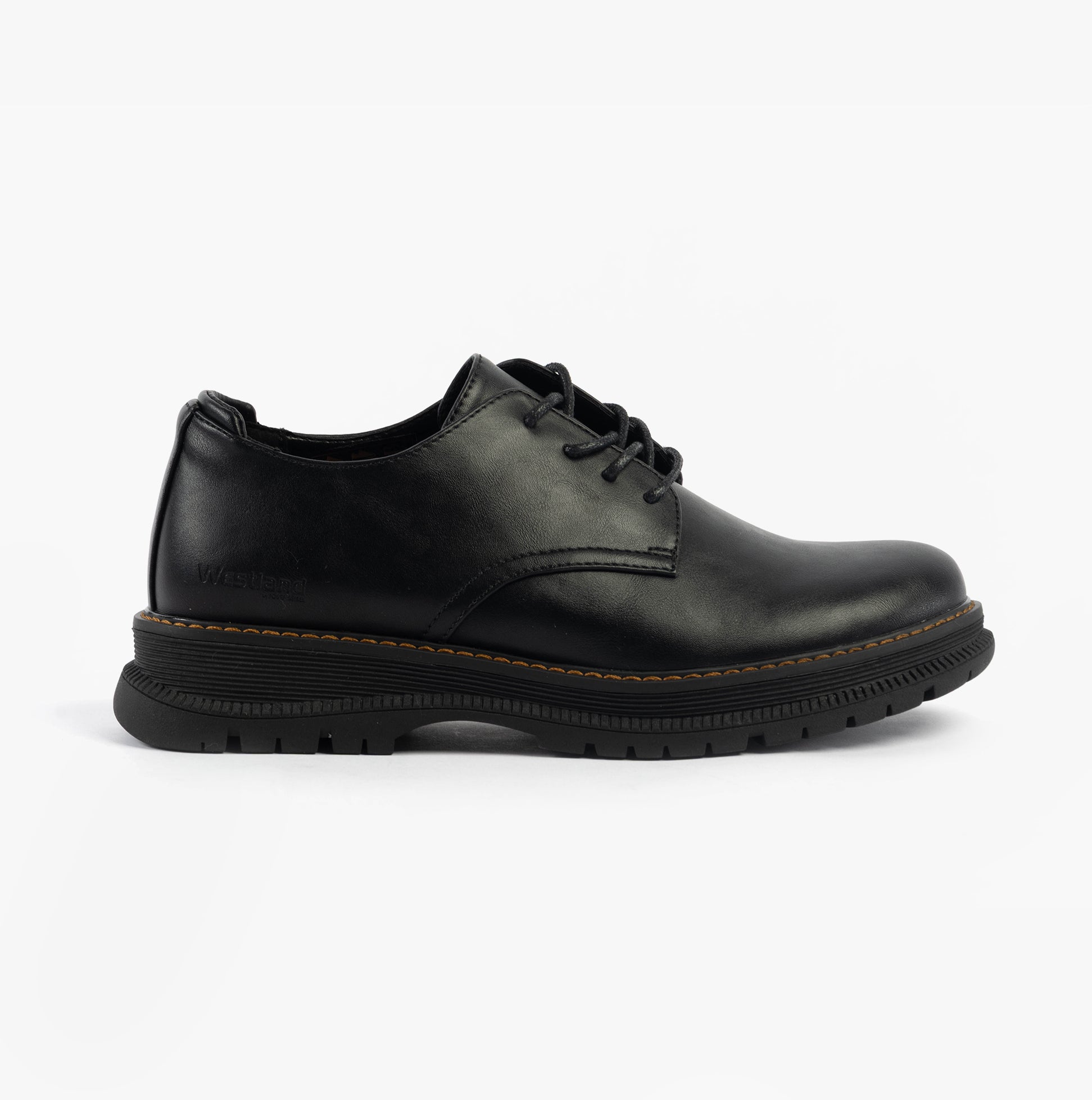 Westland PEYTON 10 Womens Shoes Black side view showcasing casual lace-up design, synthetic upper, and rubber sole.