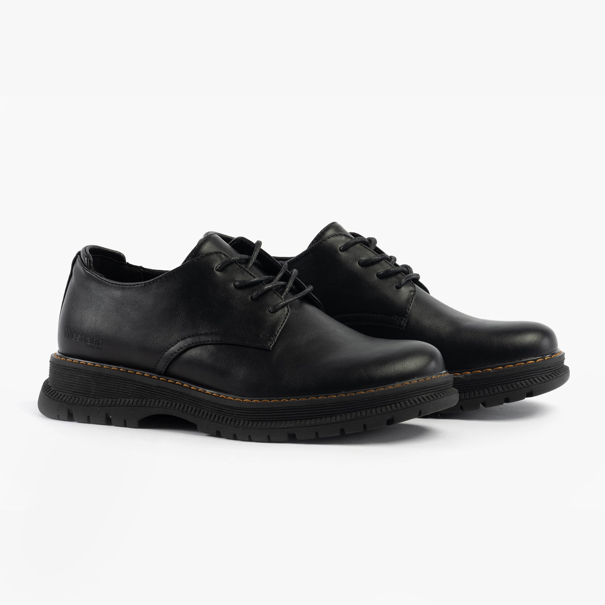 Westland PEYTON 10 Womens Shoes Black side view showing lace-up design and rubber sole.
