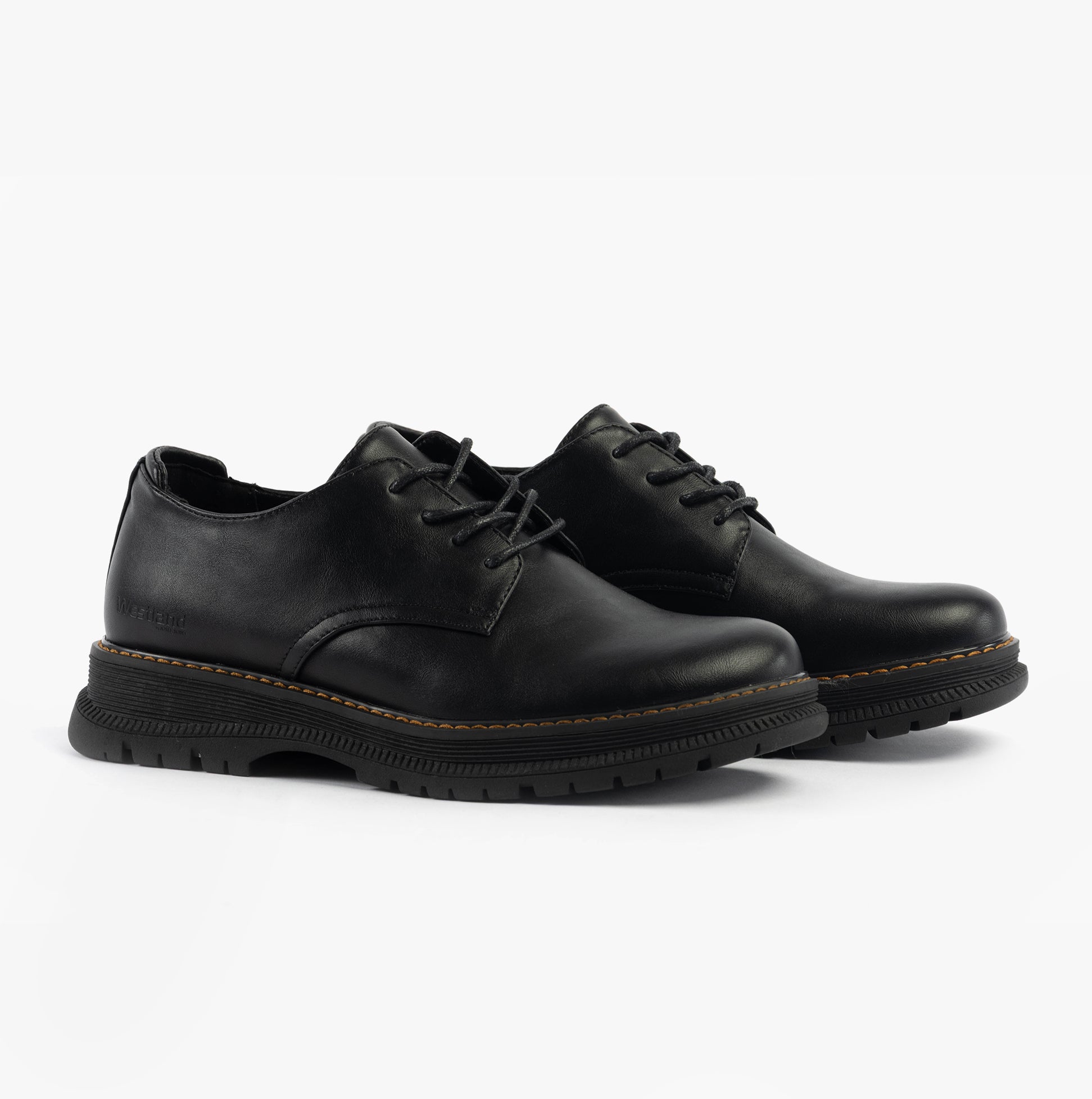 Westland PEYTON 10 Womens Shoes Black side view showing lace-up design and rubber sole.