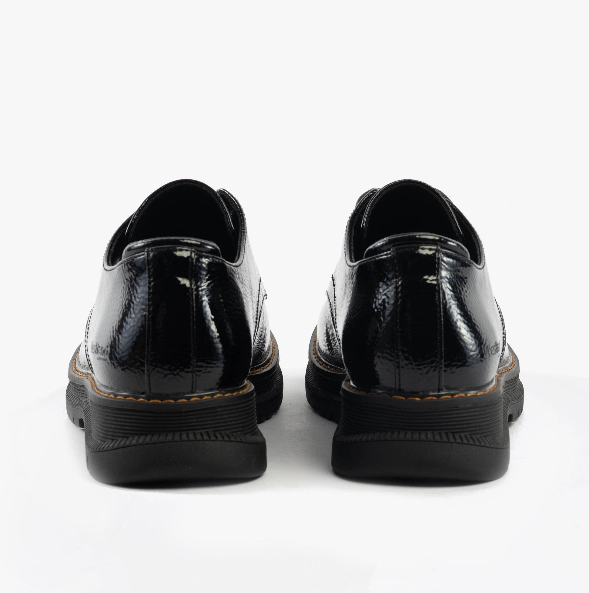 Westland PEYTON 10 Womens Shoes Black Patent rear view showing the glossy patent leather finish and low-top design.