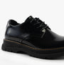 Westland PEYTON 10 Womens Shoes Black Patent side view showing glossy patent leather and lace-up design.