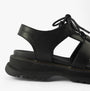 Westland PEYTON 14 Womens Sandals Black side view showcasing faux leather upper and lace-up design.