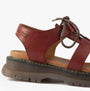 Westland PEYTON 14 Womens Sandals Red side view showcasing faux leather material and lace-up design.