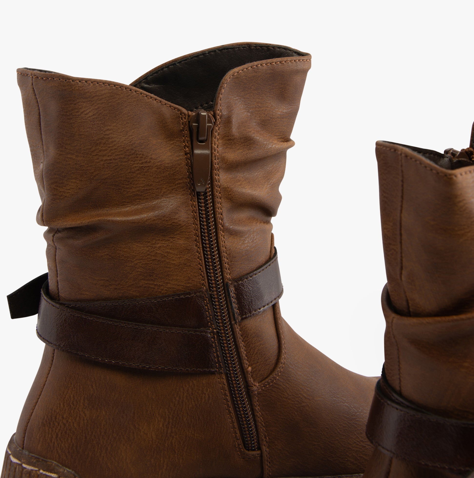 Westland WYNDI 01 Womens Boots Brandy Kombi detail view showcasing zip closure and synthetic material at ankle.