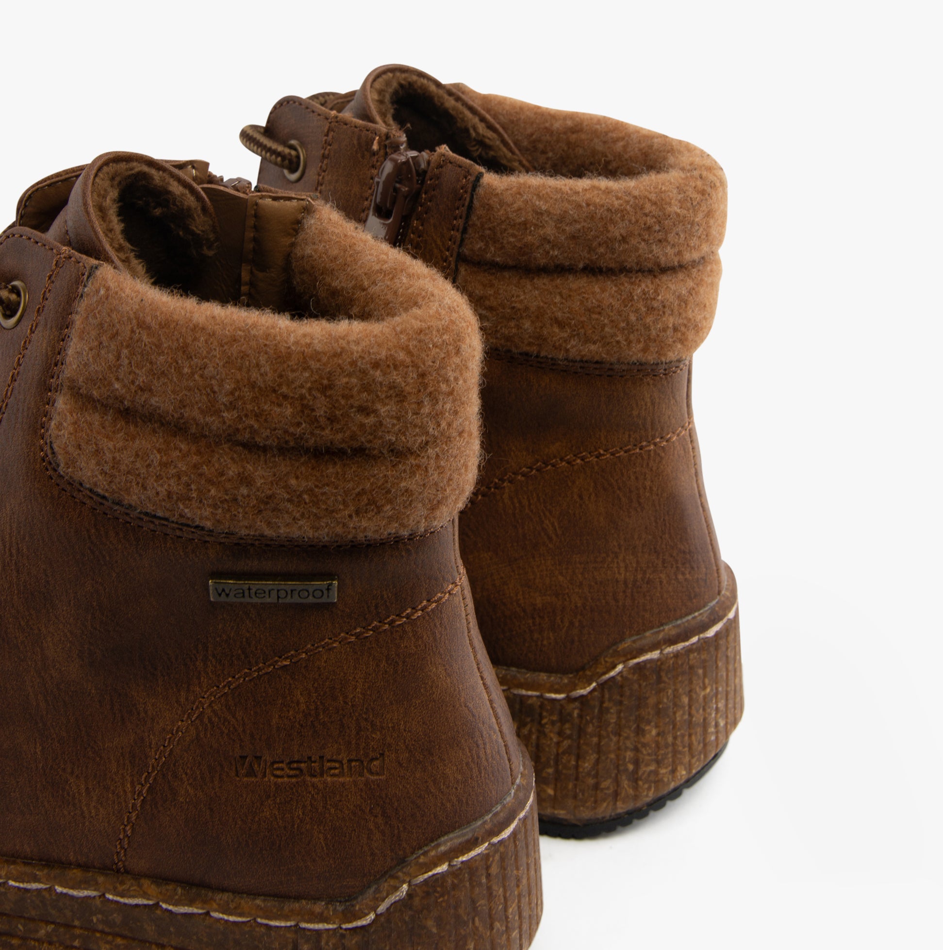 Westland WYNDI 04 Womens Boots Brandy Kombi back view with soft lining and waterproof feature.