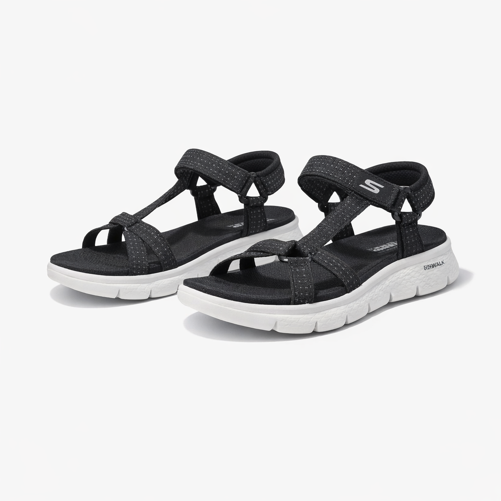 Skechers 141451/BKW GO WALK FLEX SANDAL - SUBLIME Womens Sandals Black/White