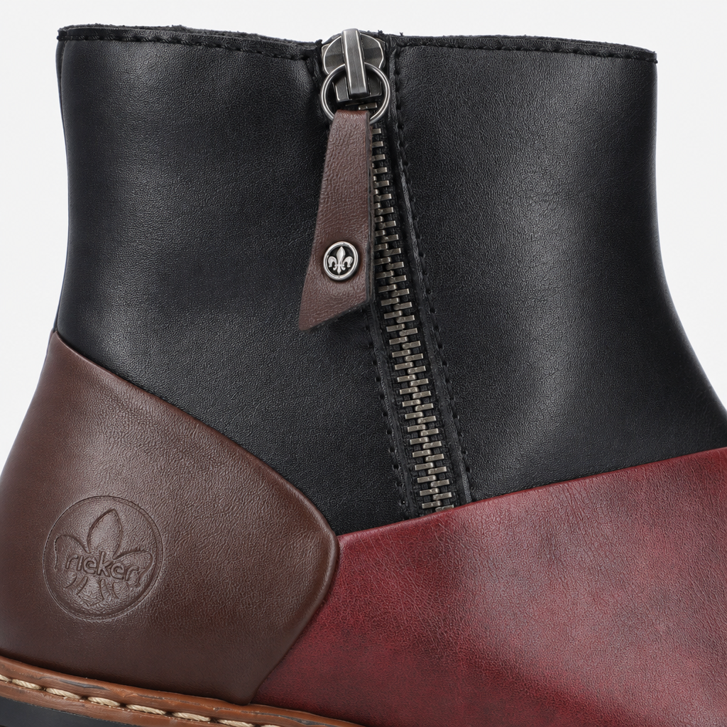 Rieker Z9356 Womens Ankle Boots Dark Brown/Black/Wine